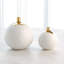 Dipped Golden Crackle/White Sphere Vase-Lg-124931392