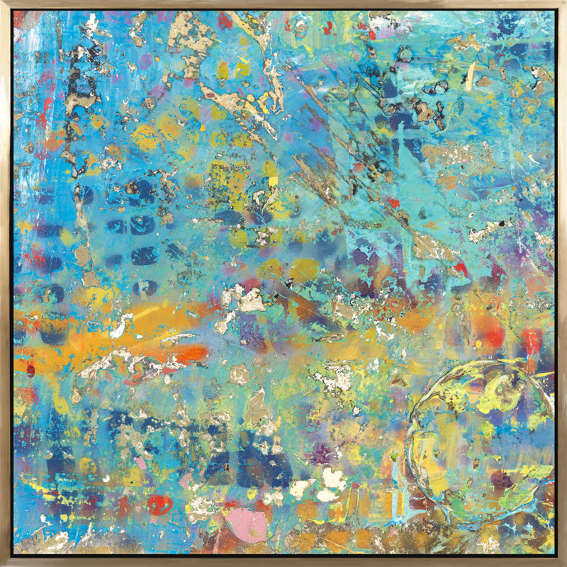 5 Below Anew Painting, 48" H x 48" W, Gold Framed
