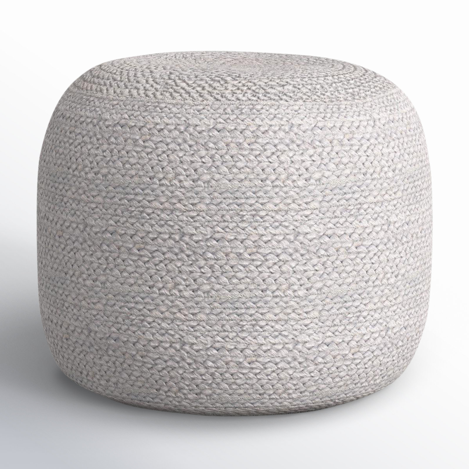 Rodriguez Upholstered Pouf, Medium Gray