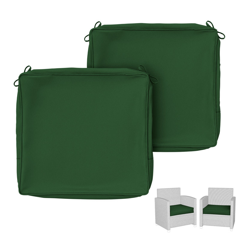 Housses de coussin d'extérieur, 2, L 17 po x P 16 po, Vert olive