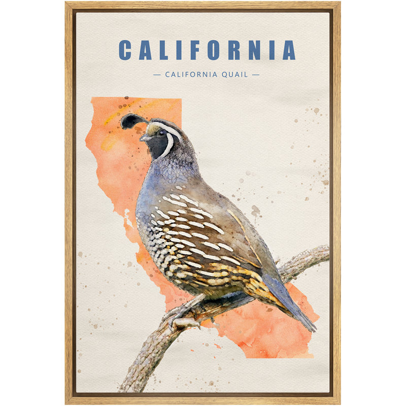 Oiseau caille bleu IDÉE4WALL, H 24 po x l 16 po x P 1,5 po, Brun