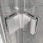 Porte de douche pivotante pliante à deux battants de 72 pouces de haut avec verre trempé de 1/4 po, charnières en alliage de zinc et cachetage magnétique imperméable. Finition en verre de 32 po de largeur, revêtement facile à nettoyer, emballage professionnel-120996544