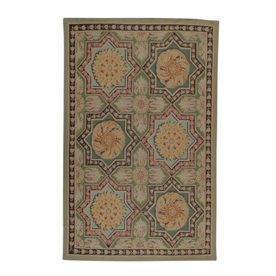 Aubusson Renaissance Wool Geometric Area Rug
