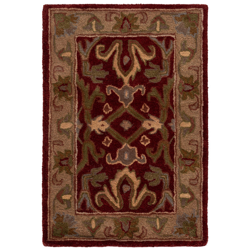Balthrop Hand Tufted Wool Oriental Rug, Rectangle 2' x 3'