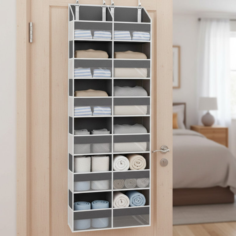 Rangement de porte à 5 niveaux, gris, Gray
