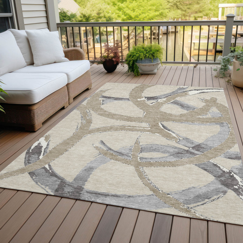 Tapis intérieur / extérieur beige Aloura , 9 pi x 12 pi