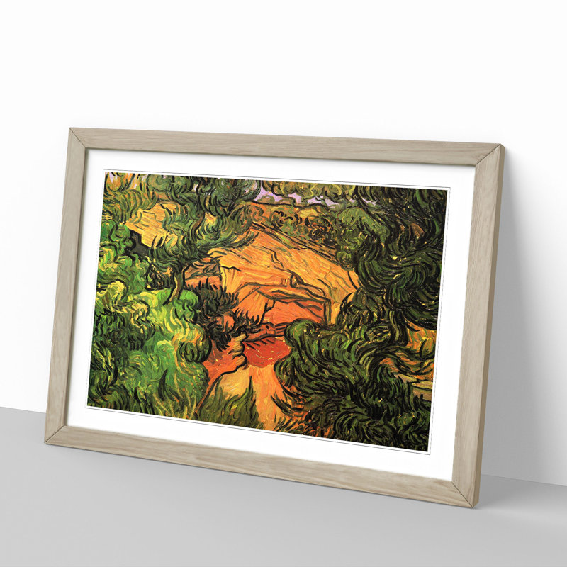 Entrance to a Quarry by Vincent Van Gogh - Picture Frame Painting, 48cm H x 65cm W x 2cm D, Oak Framed