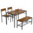 4 - Person Four Leg Dining Set With Chairs and Bench, Rectangular Kitchen Table Set For 4, Farmhouse Breakfast Table Set With Storage Shelf For Small Space-501642063