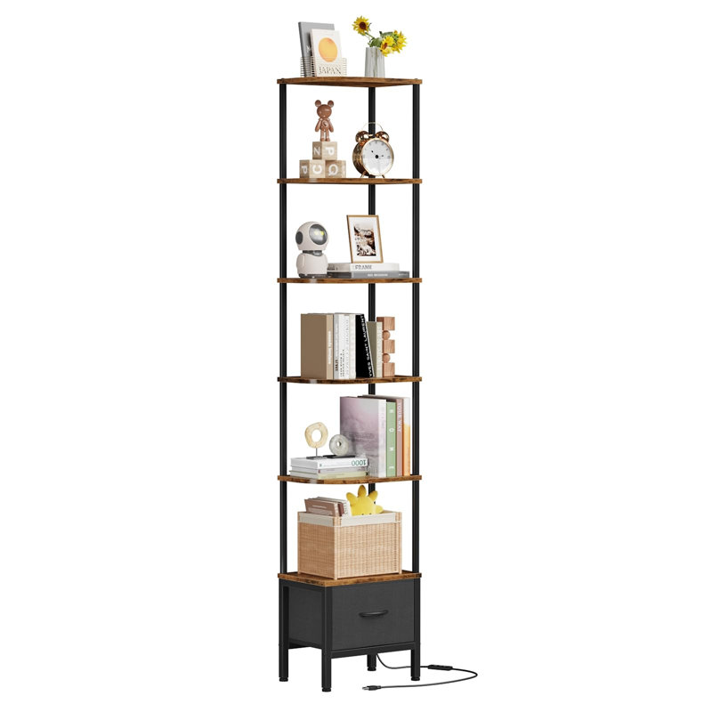 37cm W Metal Standard Bookcase, (5 Shelves) 191cm. H x 37cm. W x 27cm. D