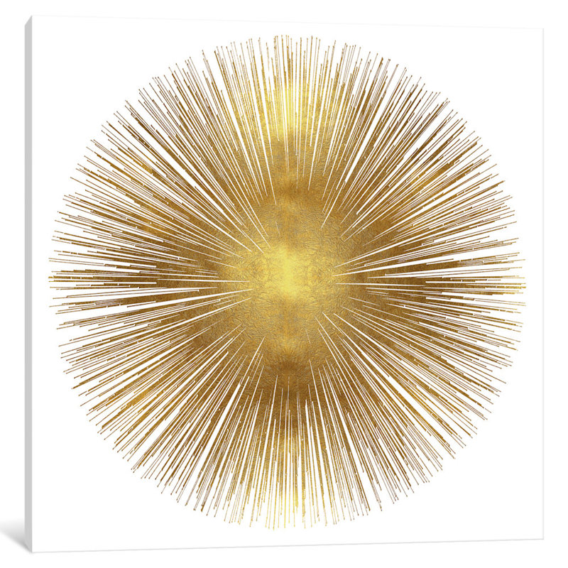 Sunburst I, impression sur toile tendue, Papier d'art encadré noir, Blanc, H 16 po x l 16 po x P 1 po