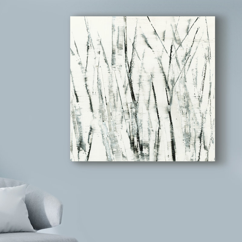 « birches i », reproduction de peinture à l’acrylique sur toile tendue, H 14 po x l 14 po x P 2 po