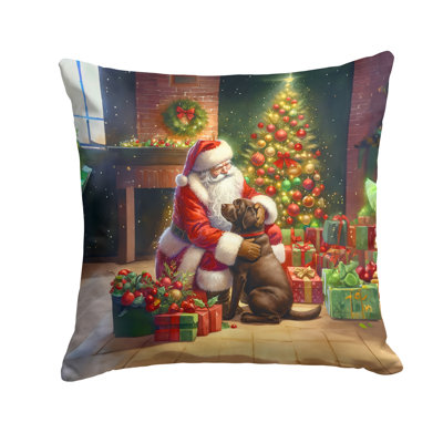 Coussin décoratif Labrador Retriever and Santa Claus