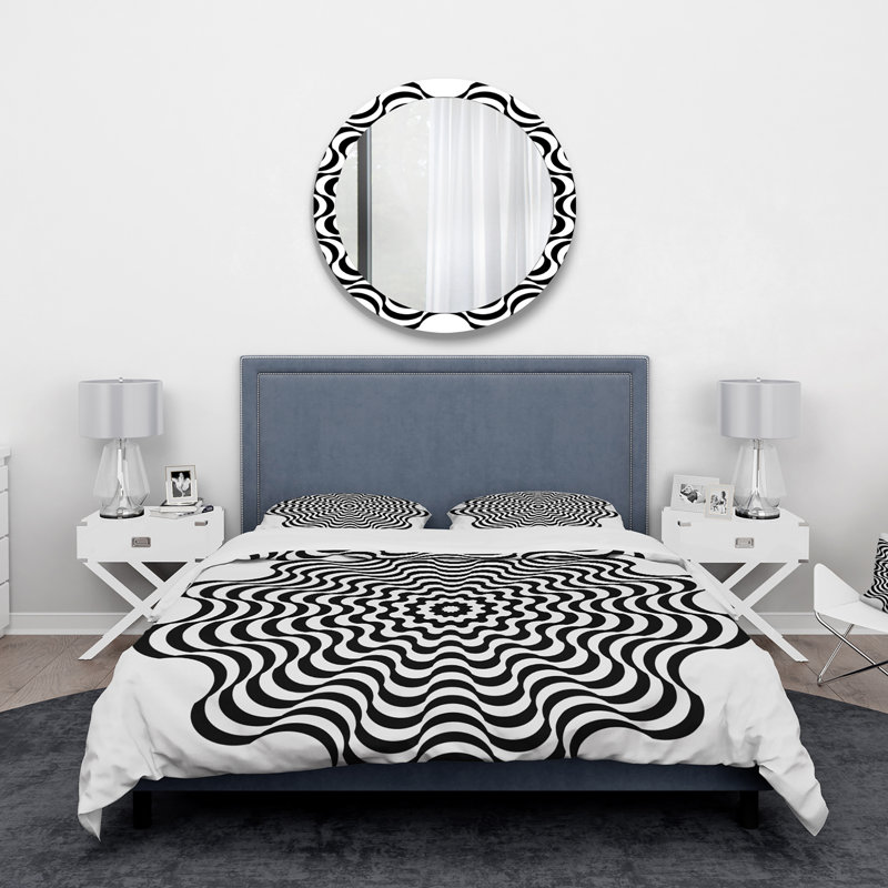 Optical Illusion Spiral - Modern Duvet Cover Set - Microfiber Polyester, Twin Duvet Cover + 1 Standard Sham