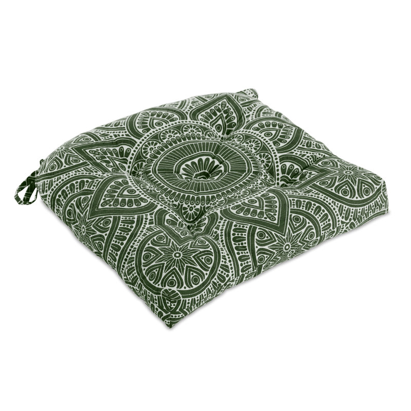Outdoor 2'' Dining Chair Seat Cushion, Green