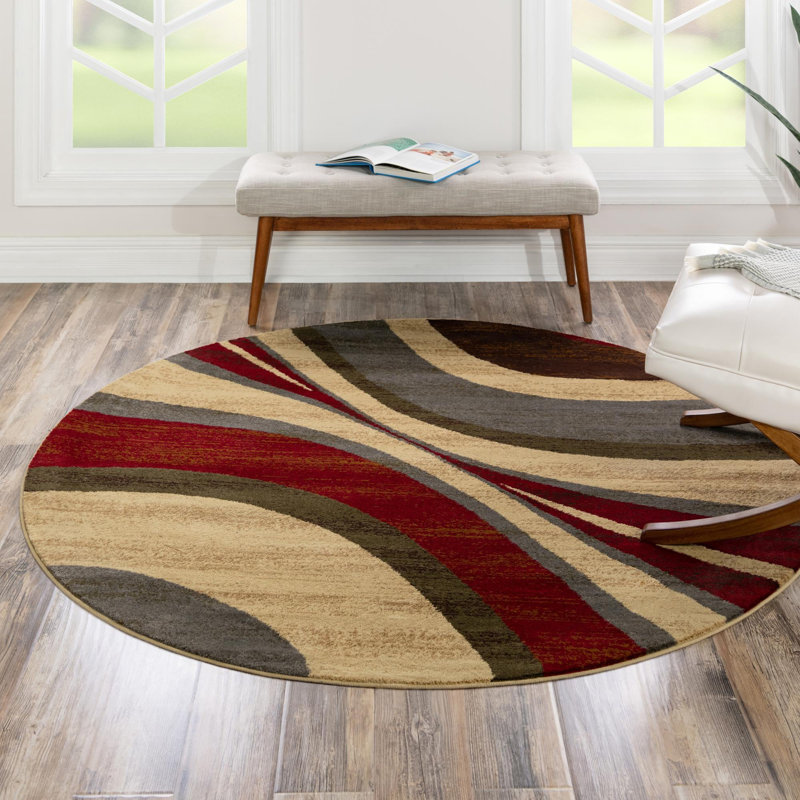 Abstract Indoor Rug, Round 6'