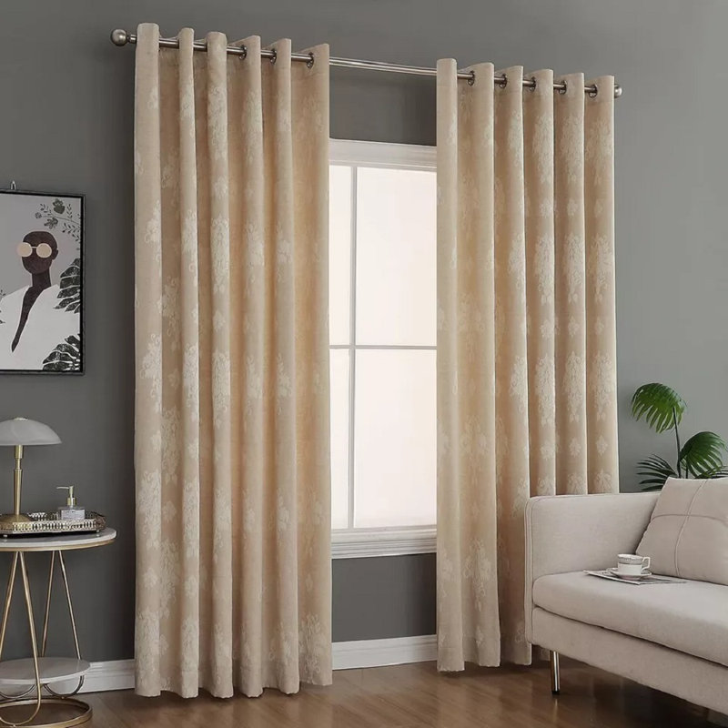Vacaville Room Darkening Curtain Panel Pair, Beige, 90cm W x 54cm L