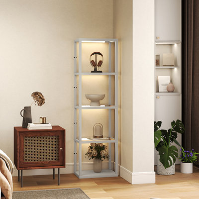 157cm Veneered LED Column Floor Lamp