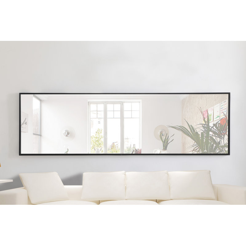 Sabine Metal Rectangle Wall Mirror, 60" x 20", Black