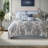 Piece King Bedding Sets, Blue Polyester Jacquard, Modern Bedroom