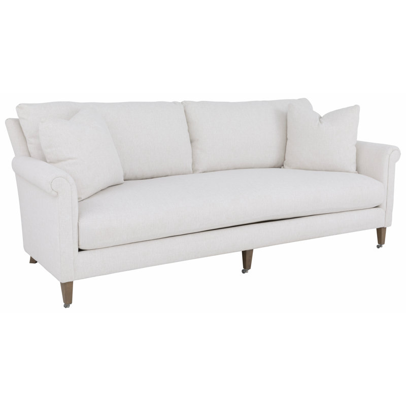 Flynn 95" Sofa, 1115 Saddle, Almond Buff, Small Aged Bronze