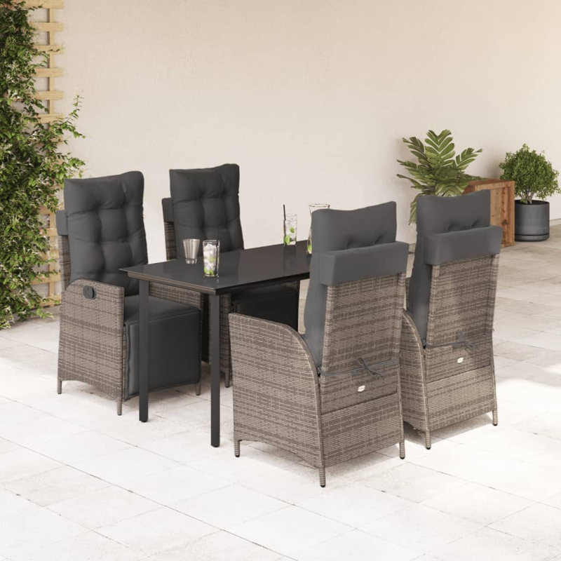 Table rectangulaire 5 pièces Vidaxl, Grey, Grey, 4