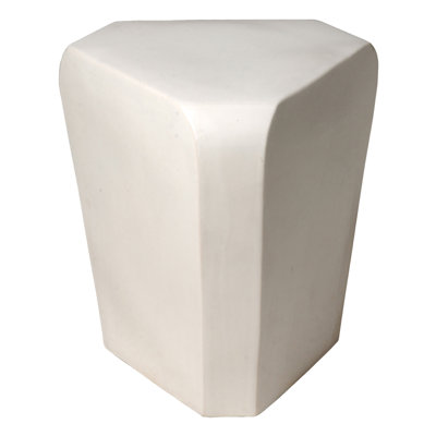Triangle 18.5"H White Garden Stool