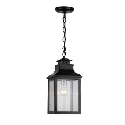 Luminaire suspendu d'extérieur noir 1 lumière Pinal