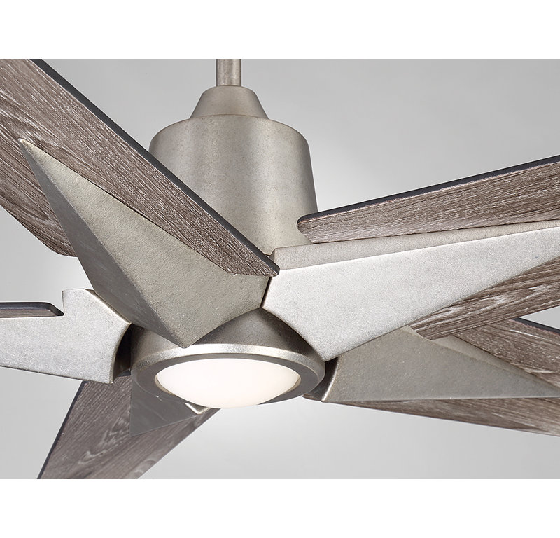 Ventilateur de plafond standard à 5 pales 56 po avec télécommande et ensemble d'éclairage Bashirah