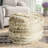 Felim Bohemian Striped Handmade Cotton Round Upholstered Ottoman Pouf