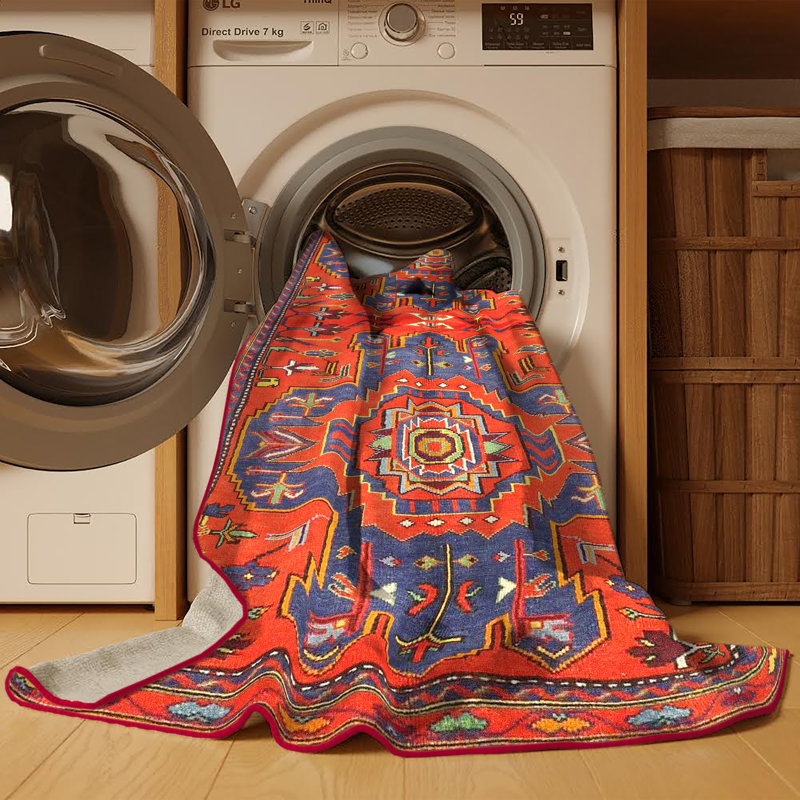 Tapis oriental multicolore tissé à la machine Oriental, Rectangle de 2 pi x 3 pi