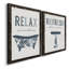 Palm Bath I - Ensemble de 2 encadrements d'art textuel sur toile-779011584-779011586