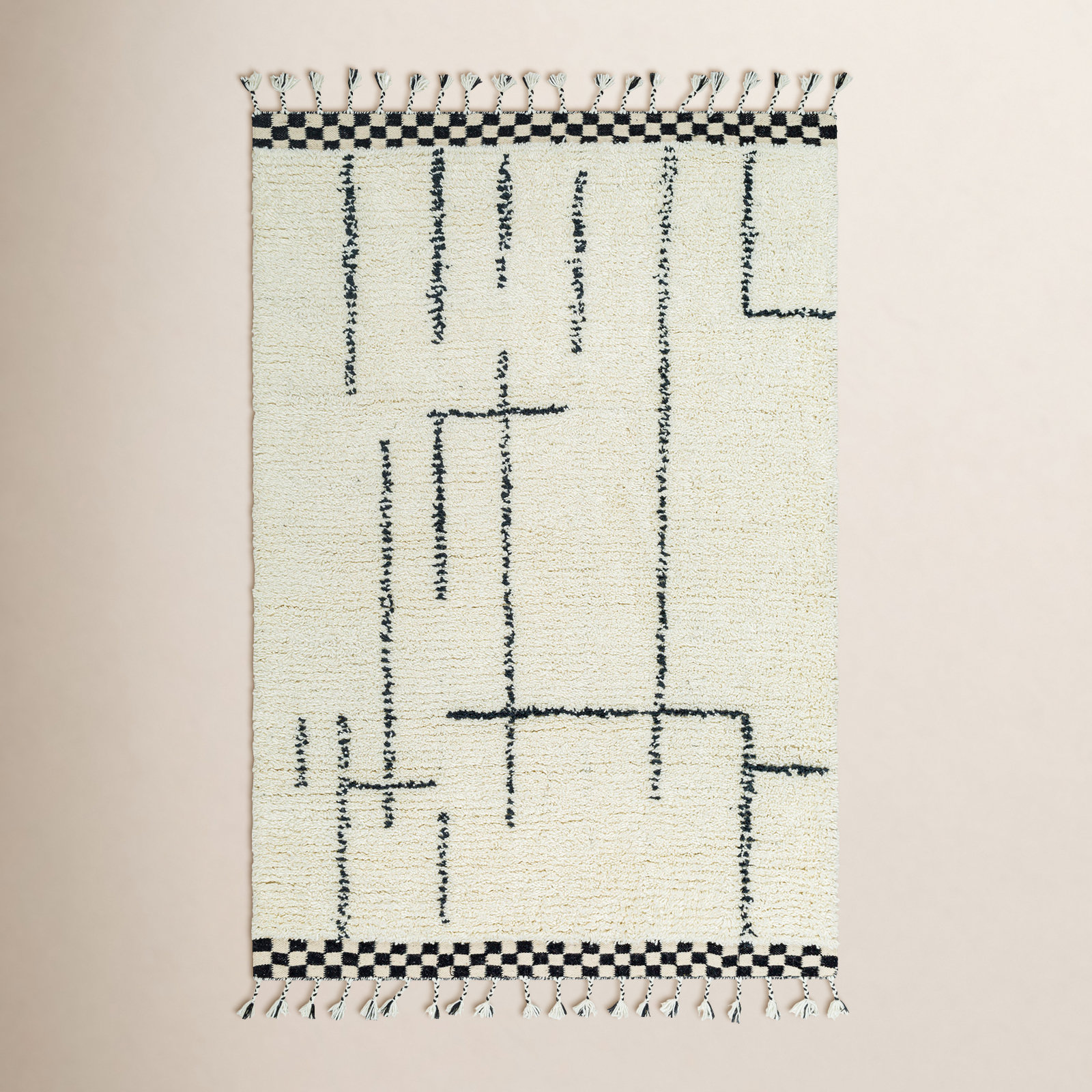 Keon Handmade Wool Cream Rug, Rectangle 9' x 12'