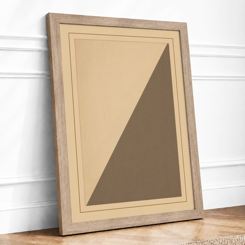 Diagonal Geometry Minimalist - Framed Print, Oak, A3 - 42.0 x 29.7 cm