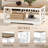 Chiara 3 - Piece Farmhouse Living Room Table Set,Barnwood/Distressed White-1553886604
