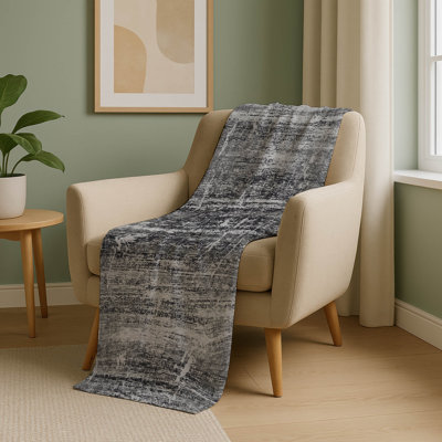 Addison Machine Washable Sherpa ASB747 Modern Throw Blanket