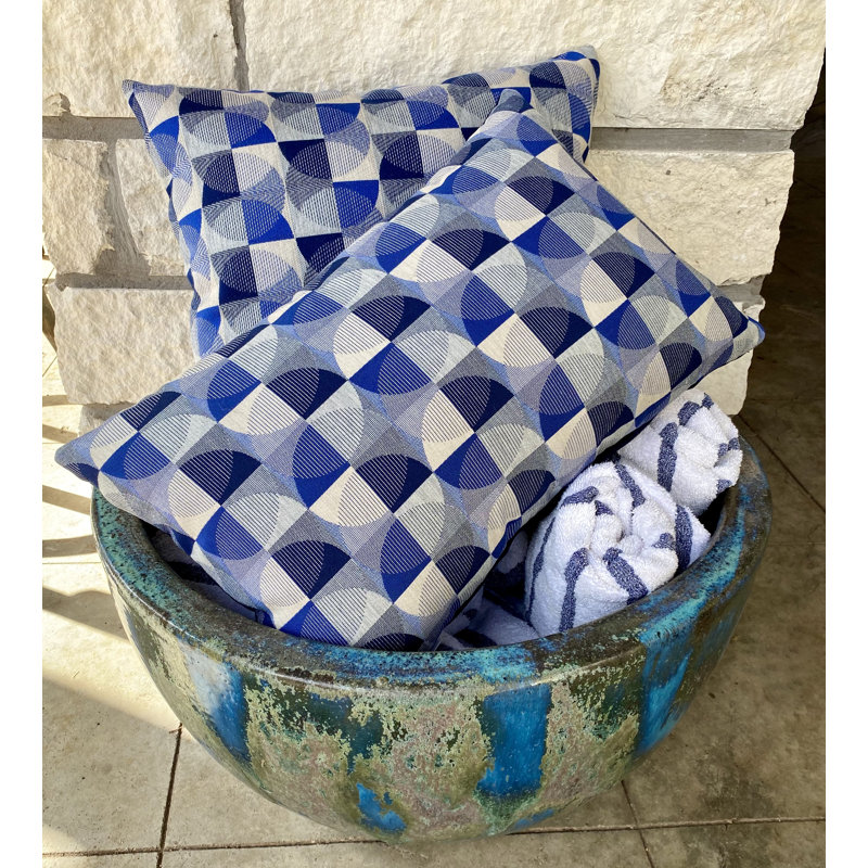 Discus Geometric Sunbrella® Outdoor Throw Pillow