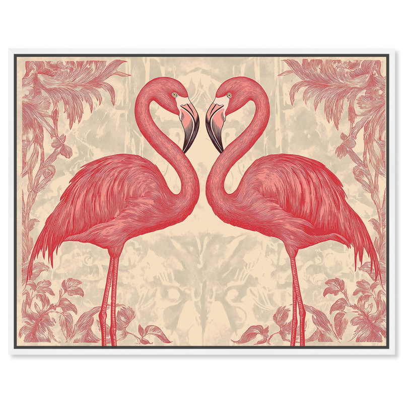 In Flamingo's Eyes , H 17 po x l 21 po, Cadre flottant blanc