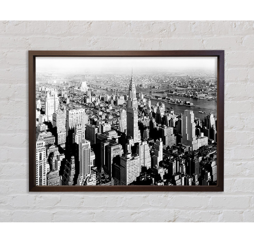 New York Retro B N W - Einzelner Bilderrahmen Kunstdrucke auf Leinwand