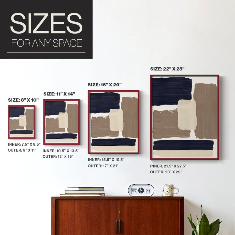 Reproduction encadrée Crosby Sands - bois massif, Rouge, H 10 po x l 8 po