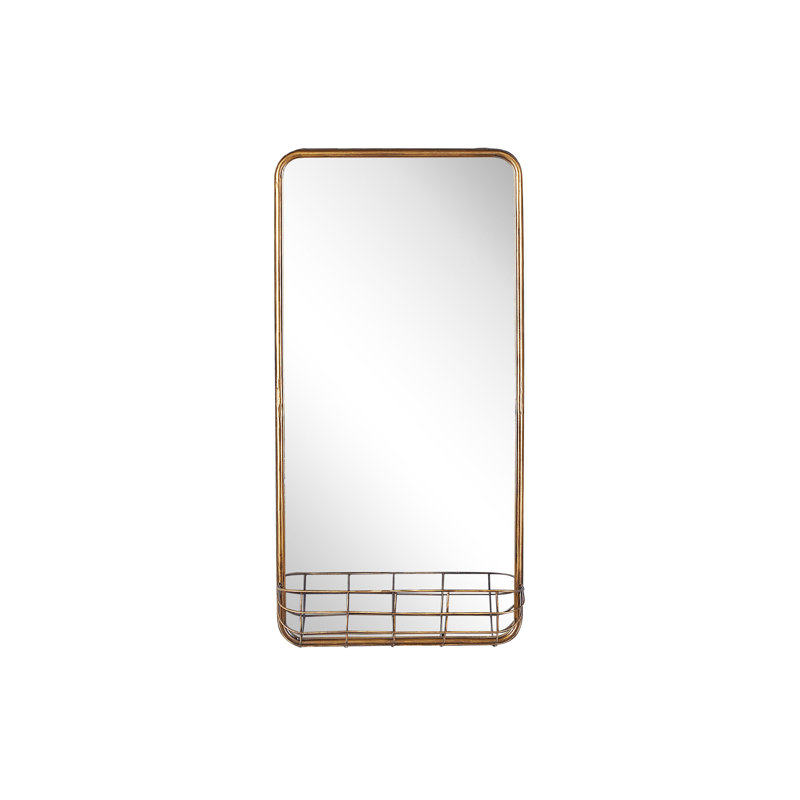 Kinchen Flat Mirror with Shelves