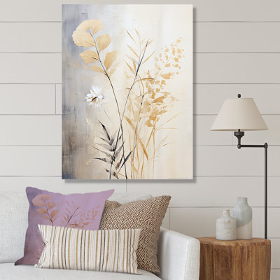 «Beige Herbs Minimal Harmony III», reproduction d'art sur toile