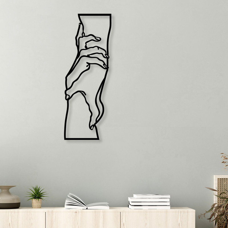 Élégant accessoire mural décoratif en métal, noir, 10,2 po x 28,3 po | Fabrication 100% métal, épaisseur: 0,06 po | Conception murale facile, parfaite pour les décors modernes et les intérieurs élégants