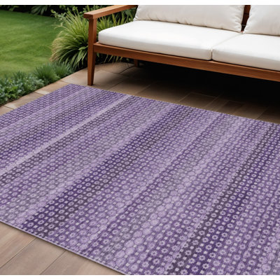 Tapis lavable rayé mauve 9 'X 12'