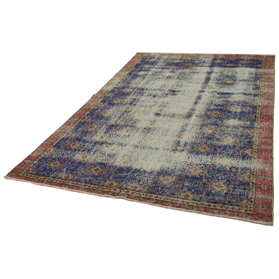 Vintage Beige Vintage Wool Handmade Area Rug