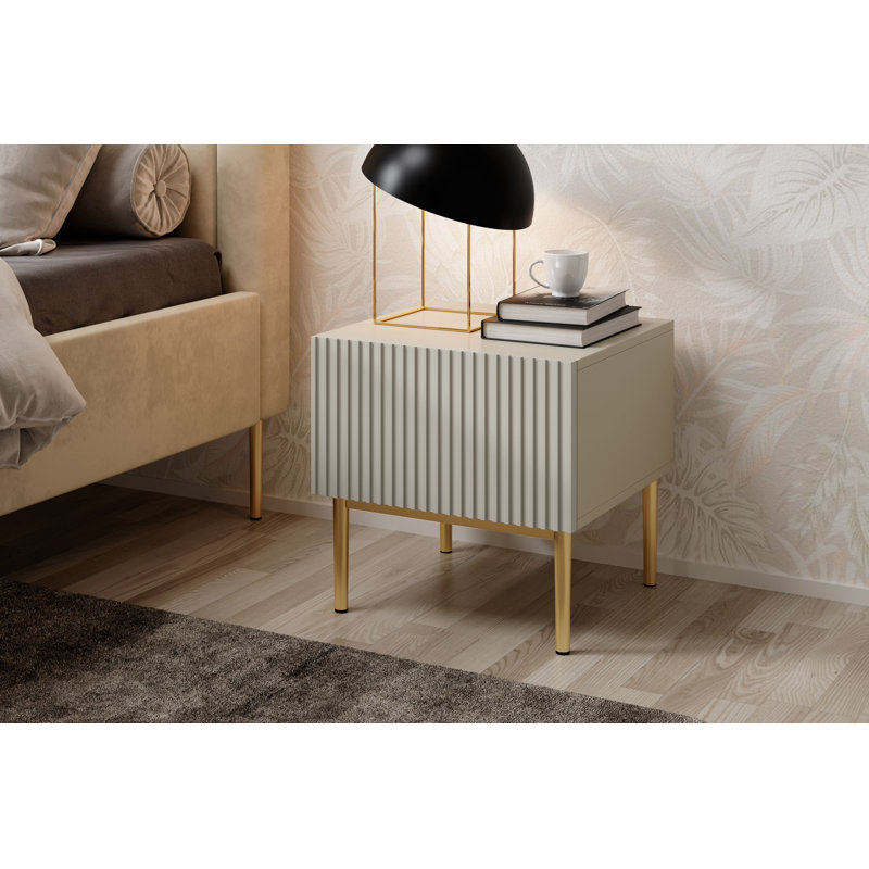 Alantra 46cm W Laminate Bedside Table, Cashmere