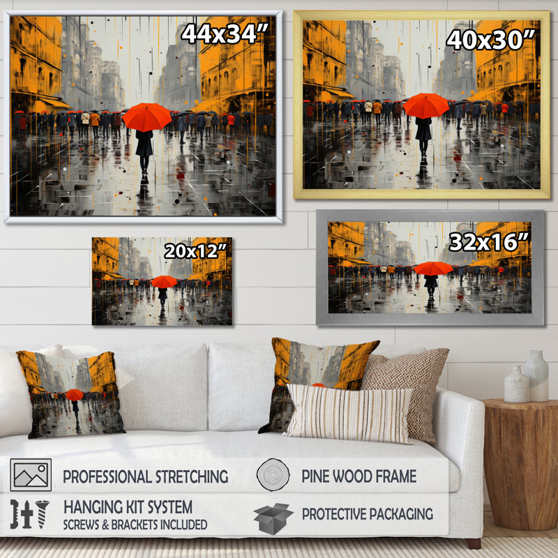 "Cityscape Glimpses Of Metropolis", reproduction d'art sur toile, H 34 po x l 44 po x P 1,5 po, Cadre simple noir