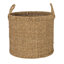 Round Seagrass Basket with Handles, Natural