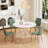 5-Piece Round Dining Table Set with 4 Velvet Dining Chairs-510743055-510743048