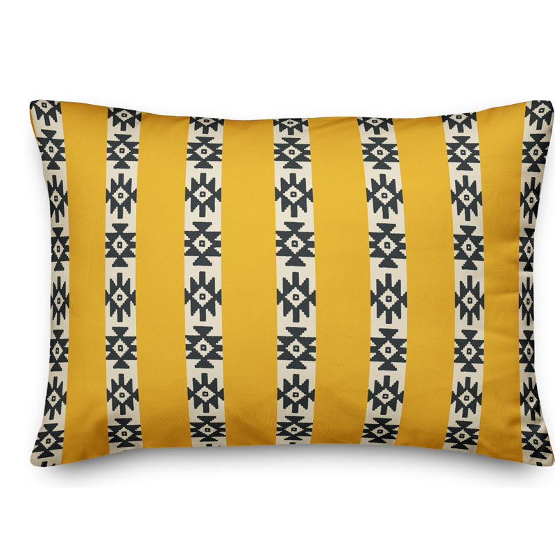 Coussin Southwestern, Jaune / Noir