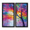 «Vibrant Tree of Life Forest», art mural sur arbre pour le salon, rose sur toile, 2 pièces